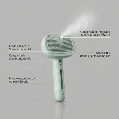 Cepillo  con humidificador removedor de pelo muerto