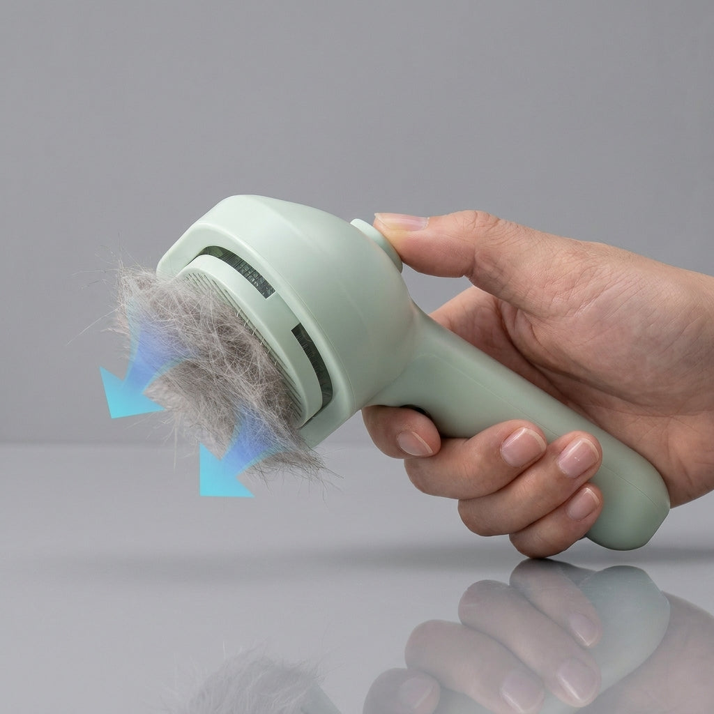 Cepillo  con humidificador removedor de pelo muerto